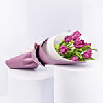 7 Purple Tulips Bouquet