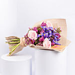 Womens Day Tulips Iris and Roses Bouquet
