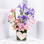 Garden Tulips And Mix Flowers Vase For Mom