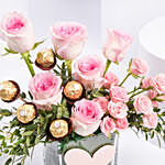 Gentle Pink Roses And Rochers
