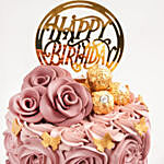 Rosy Birthday Vanilla Cake