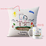 Mothers Day Children Art Mug And Cushion Combo