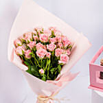 Pink Spray Roses And Tea Collection Box