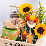 Tea And Cookies Hampers With Sunflowers