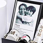 بوكس هدايا مميز للأم مع إطار صورة أبيض وأسود
