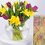 Tulips and Daffodils Beauty in Bowl and Bateel Nura Large