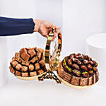 Dual Side Platter With Baklawa Dates And Chocolates