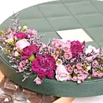 Bostani Leathered Big Chocolate Green Round Box with Flowers