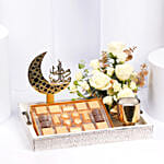 Bostani Leathered Luxury Chocolate Box with Flowers