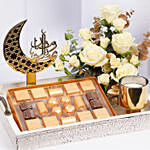 Bostani Leathered Luxury Chocolate Box with Flowers