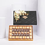 Flowers and Bostani Leathered Luxury Chocolate Black Box