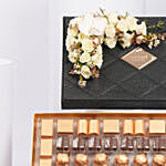 Flowers and Bostani Leathered Luxury Chocolate Black Box