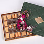 Flowers and Bostani Leathered Luxury Chocolate Temptaion Green Box