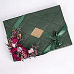 Flowers and Bostani Leathered Luxury Chocolate Temptaion Green Box