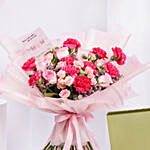 Carnations And Roses Bouquet And Chocolates