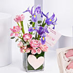 Garden Tulips And Mix Flowers Vase And Treat Box