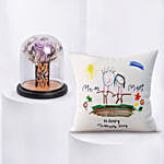 Mom Purple Preserved Rose And Cushion