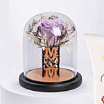 Mom Purple Preserved Rose And Cushion
