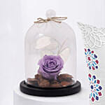 Mom Purple Preserved Rose With Mug And Cushion