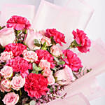 Carnations And Roses Bouquets For Mother