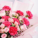 Carnations And Roses Bouquets For Mother