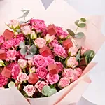 Blushing Pink Spray Rose With Chocolates