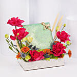 Bateel Crescent Medium Gift Set Plain Dates in Flower Tray