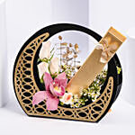 Bateel Gold Palm XS Gift Set Assorted With Flowers