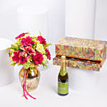 Bateel Nura Sparkling Gift Set With Flowers