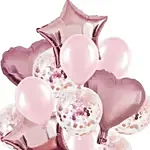 Heart n Star Shaped Rose Gold Balloons