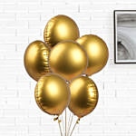 Helium Filled 6 Golden Foil Balloons