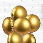 Helium Filled 6 Golden Foil Balloons