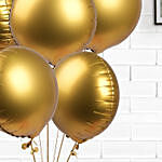 Helium Filled 6 Golden Foil Balloons