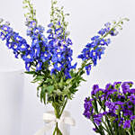 Ripple Of Blue Flowers Vases Trio