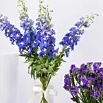 Ripple Of Blue Flowers Vases Trio