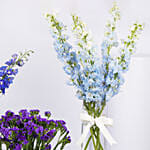 Ripple Of Blue Flowers Vases Trio