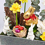 Easter Bunny With Chocolates And Flowers
