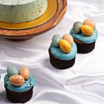 Delicious Easter Chocolate Cake With Cupcakes