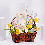 Easter Bunny In Flower Garden