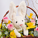 Easter Bunny In Flower Garden