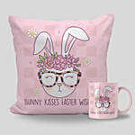 Easter Bunny Kisses Cushion And Mug