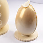 2 بيضة شوكولاتة عيد الفصح لون أبيض وذهبي