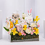 Easter Cookies And Daffodils Tray