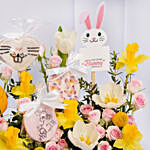 Easter Cookies And Daffodils Tray