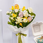 Easter Daffodils With Cookies Bouquet And Bento Cake