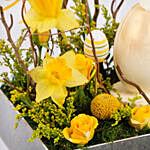 Easter Egg Chocolate And Daffodils