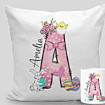 Easter Name Initial Mug And Cushion