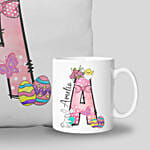 Easter Name Initial Mug And Cushion