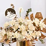 Eid Mubarak Gold Flowers Arrangement