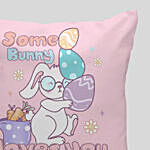 هدايا عيد الفصح - وسادة أرنب الفصح وردية مطبوعة مسبقاً